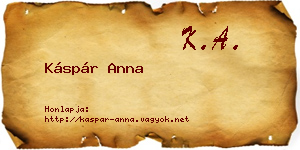 Káspár Anna névjegykártya